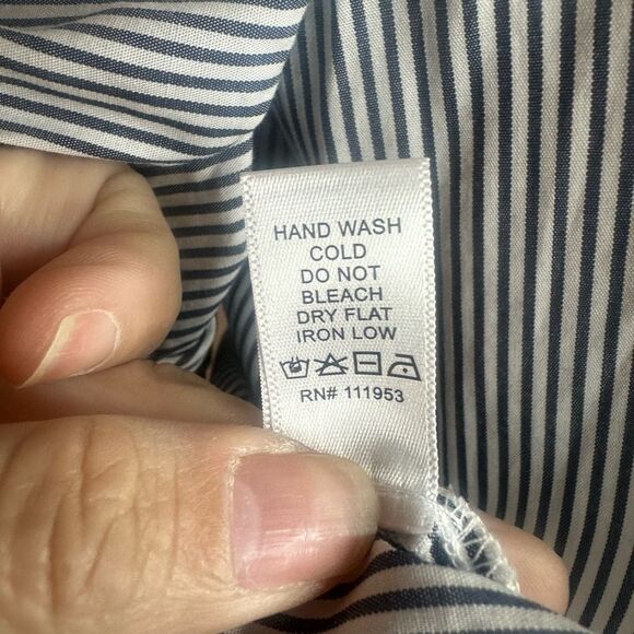 Active USA Open Shoulder Navy/White Striped Blouse with Bubble Sleeves Size S - Picture 8 of 9